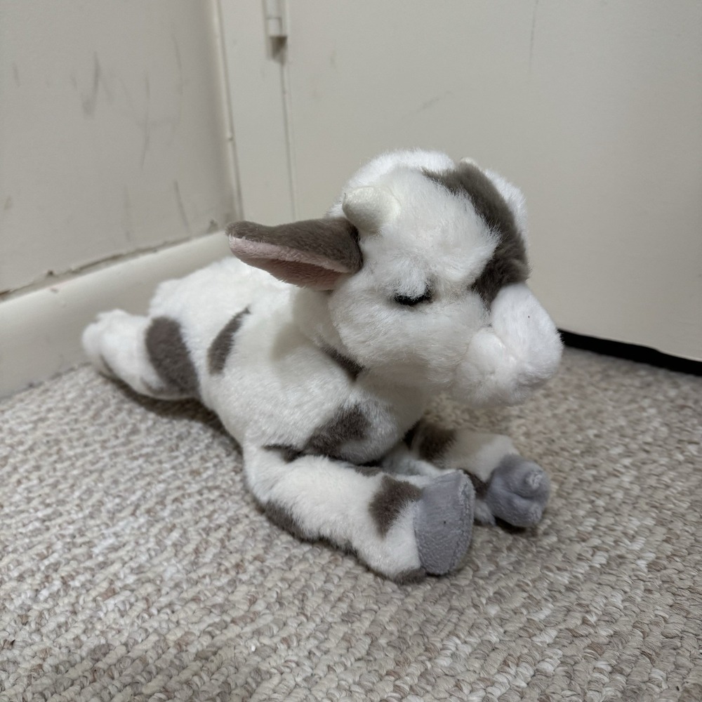 DOUGLAS DLUX Gisele Baby Goat Plush White Gray Spotted #3717